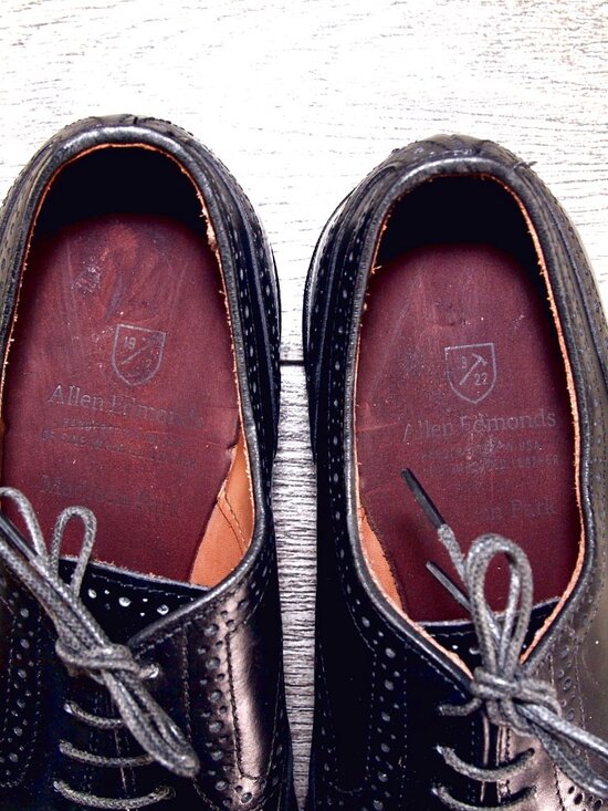 * NIB * $395 Allen Edmonds MADISON PARK Derby 7 D Black * add $15 new Trees main image 12